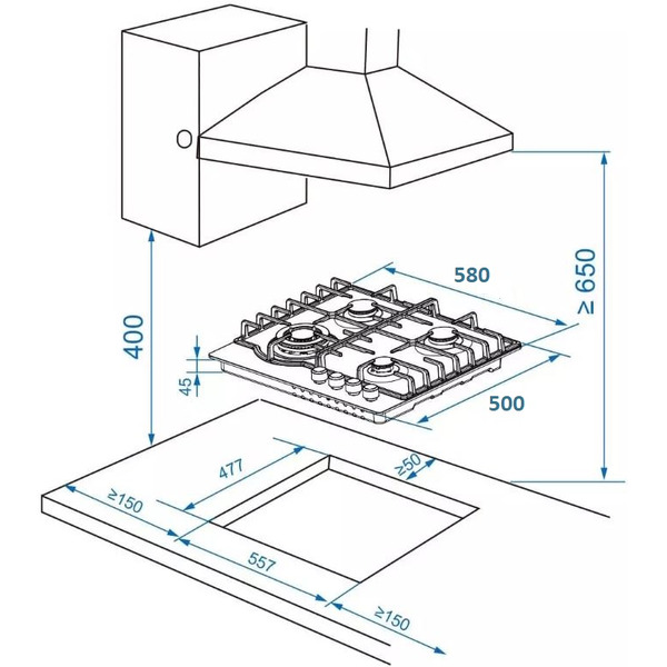 Варочная панель ZorG HAG63 FDW white