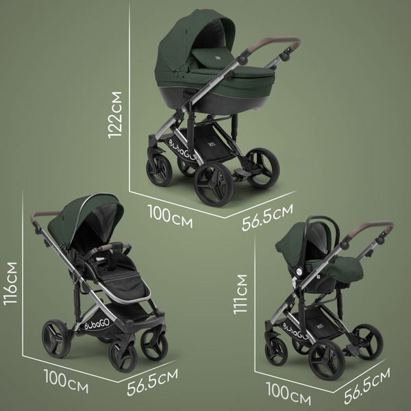 Детская универсальная коляска Bubago Rosano 3 в 1 BG 164-3 (изумрудный)