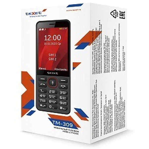 Мобильный телефон TeXet TM-309 черно-красный