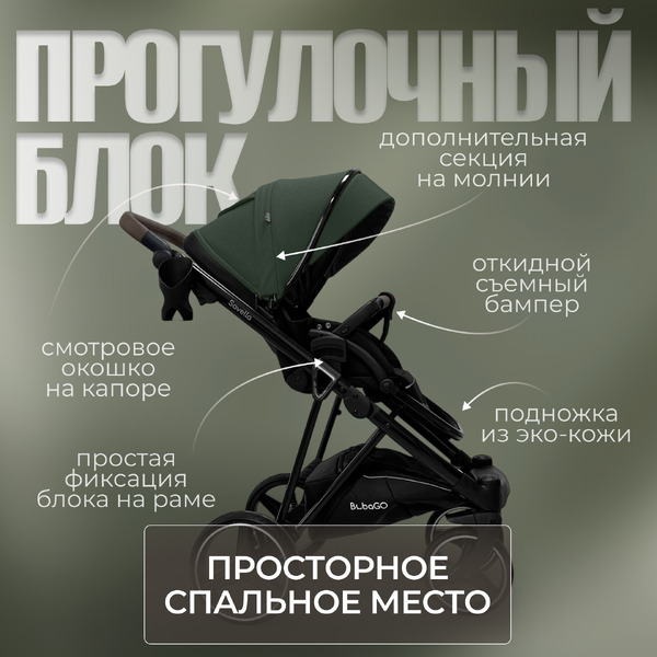 Коляска Bubago Savella 3в1 (изумрудный)
