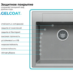 Мойка кухонная Polygran Argo 560 (серый)