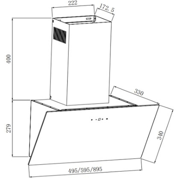 Вытяжка WEISSGAUFF Yota 600 Touch White Glass
