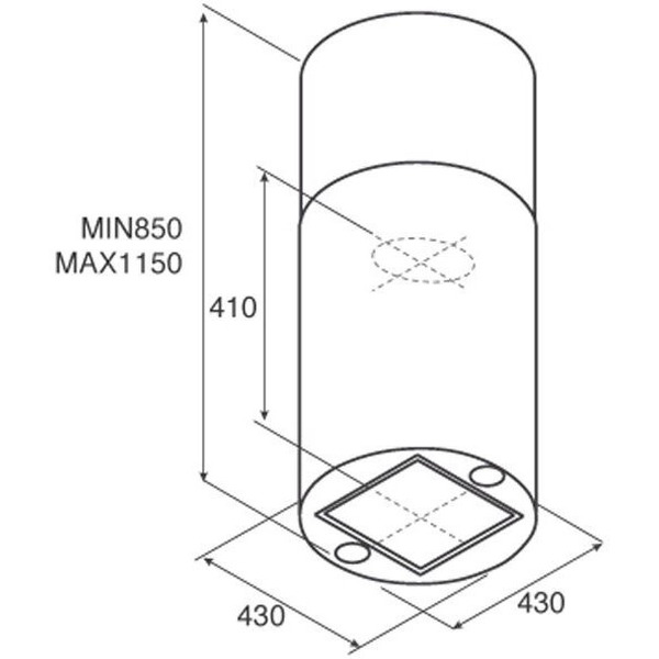 Кухонная вытяжка JETAIR Pipe Island IX/A/43