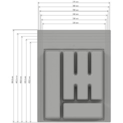 Лоток для столовых приборов Альтернатива М8535 (серый)