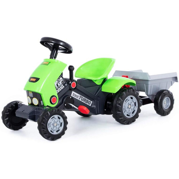 Каталка-трактор с педалями Полесье Turbo-2 с полуприцепом 52742