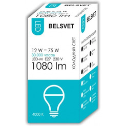 Светодиодная лампа Belsvet LED-M A60 12 W 4000 K E27