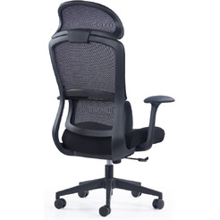 Кресло компьютерное SitZone CH-555A сетка/ткань, черный, крестов. пластик