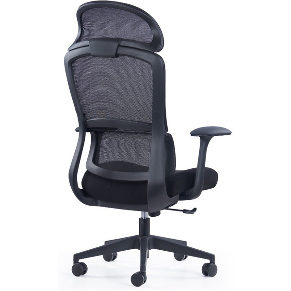 Кресло компьютерное SitZone CH-555A сетка/ткань, черный, крестов. пластик