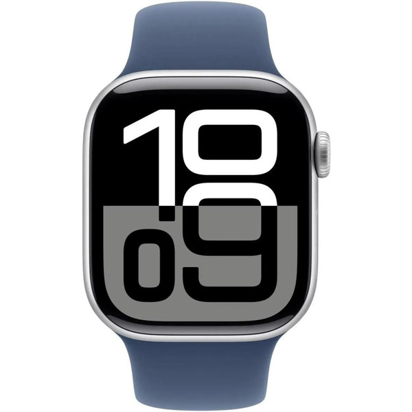 Смарт-часы Apple Watch Series 10 GPS 42mm Silver Case Denim Sport Band S/M A2997 (MWWA3LW/A)