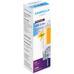 Светодиодная лампа Ambrella Filament G4 2,5W 4200K (20W) 220-230V 204502