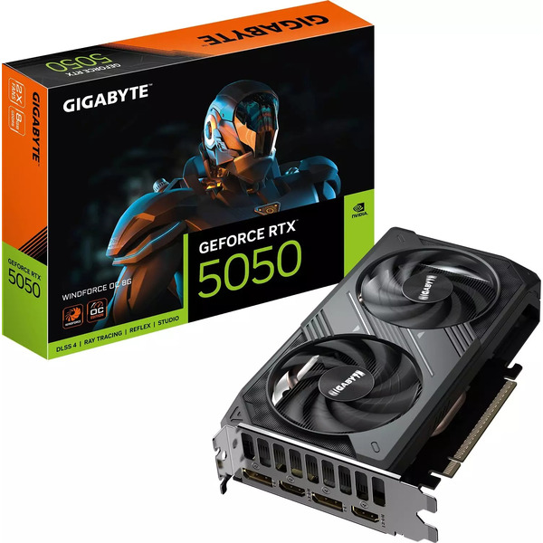 Видеокарта Gigabyte GeForce RTX 5050 Windforce OC 8G GV-N5050WF2OC-8GD