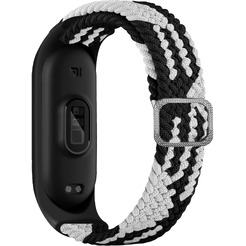 Ремешок Bingo Braided для Xiaomi Mi Band 3/4/5/6 Черный с белым