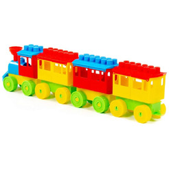 Конструктор Полесье 2051 Паровоз с тремя вагонами