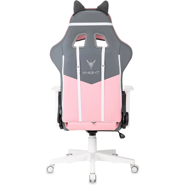 Кресло игровое Бюрократ Knight Catzy (экокожа, серый/розовый)