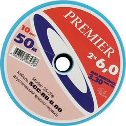 Кабель акустический Premier SCC-RB CCA 25-009 50 (50м, черный/красный)