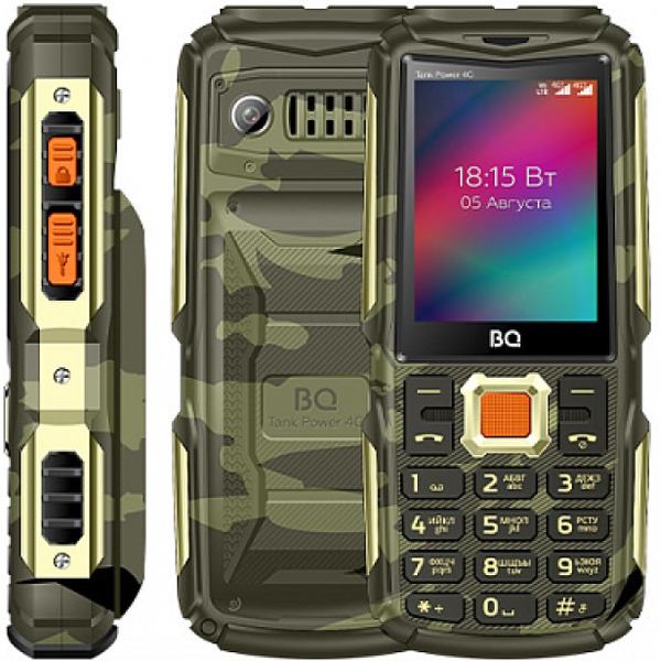 Мобильный телефон BQ 2410L Tank Power 4G (Camouflage/Gunmetal)