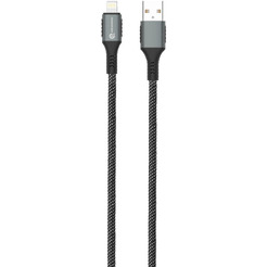 Кабель ATOMIC URBAN USB-A - LIGHTNING 3A, 1.2 м, черно-серый | 30.395