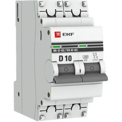 Выключатель автоматический EKF PROxima ВА 47-63 2P 10А (D) 4,5kA