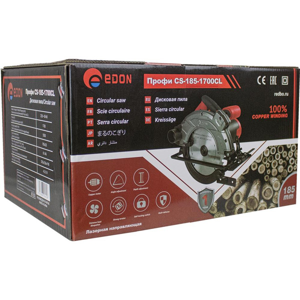 Пила дисковая Edon Профи CS-185-1700CL