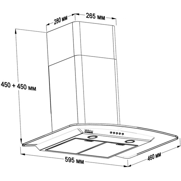 Вытяжка BACKER QD60A-G6L200 Shiny Black Dark Glass