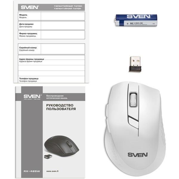Мышь SVEN RX-425W White