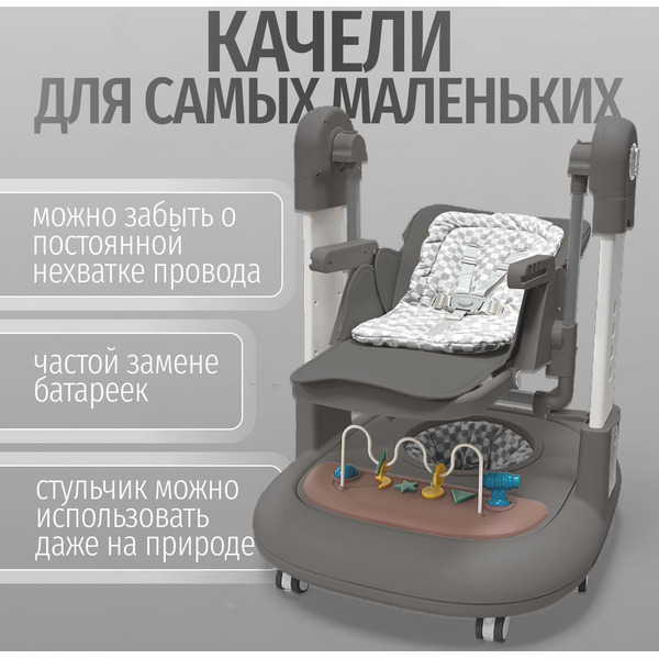 Стульчик для кормления Bubago William BG 193-2 (Серый)