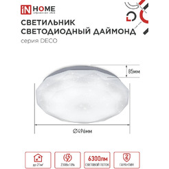 Светильник светодиодный IN HOME DECO ДАЙМОНД (4690612052489)