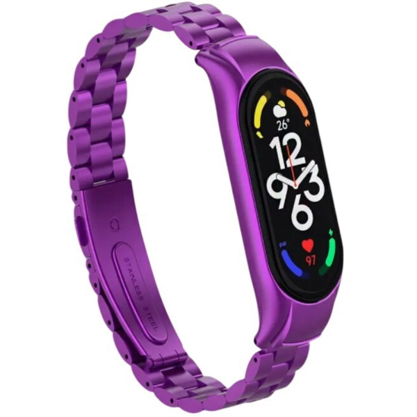 Ремешок Bingo Stainless для XIAOMI Mi Band 7 Фиолетовый