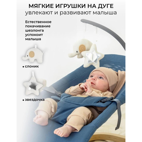Детский шезлонг Amarobaby Baby relax AB22-25BR/19 (голубой)
