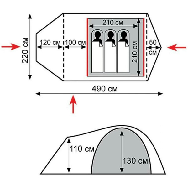 Палатка TRAMP Cave 3 (V2) (TRT-21)