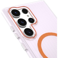 Задняя накладка CASE Translucent Strip Samsung Galaxy S23 Ultra, прозрачно-оранжевый