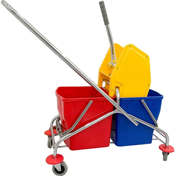 Тележка для уборки двухведерная с отжимом Bradex B-043B