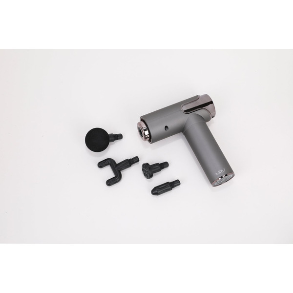 Перкуссионный массажер Miru BM-19 (4 насадки, серый)