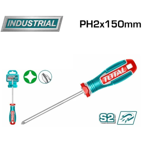Крестовая отвертка TOTAL PH2x150мм TSDPH2150
