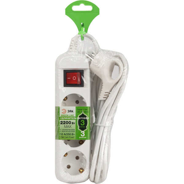 Удлинитель Эра Greenline UDL-10-330-ES