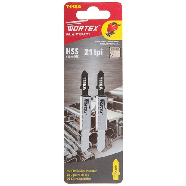 Пилка лобзиковая WORTEX по металлу T118А прямой пропил (WJT119BA211)