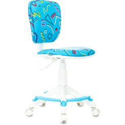 Кресло Бюрократ CH-W204/F (голубой Sticks 06/пластик белый)