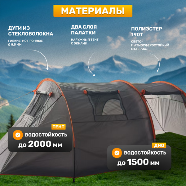 Палатка Sundays ZC-TT015 (темно-серый/оранжевый)