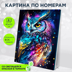 Картина по номерам Флюид Яркая сова 40х50 MF0001