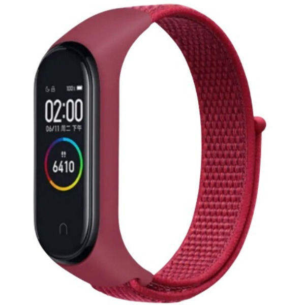 Ремешок Bingo Nylon для Xiaomi Mi Band 5/6/7 Красный