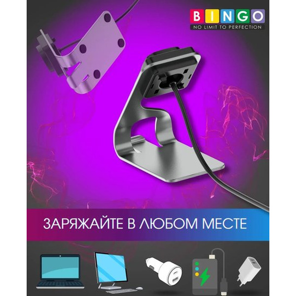 Док-станция Bingo для Google Pixel Watch 2/3/FITBIT Ace LTE/Versa 3/4/Sense 1/2 (серый)