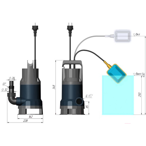 Дренажный насос Unipump VORT 851 PW