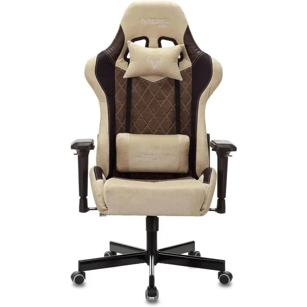 Кресло игровое Zombie VIKING 7 KNIGHT Fabric (бежевый/коричневый)