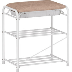 Подставка для обуви ЗМИ Альфа 13 с сиденьем и ящиком (Белый)