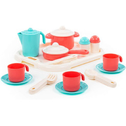 Набор игрушечной посуды Полесье Настенька с подносом на 3 персоны 3957