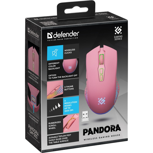 Мышь Defender Pandora GM-502 (розовый)