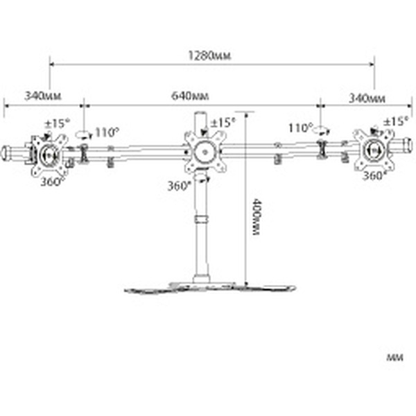 Кронштейн для мониторов Cactus CS-VM-MP330S-AL