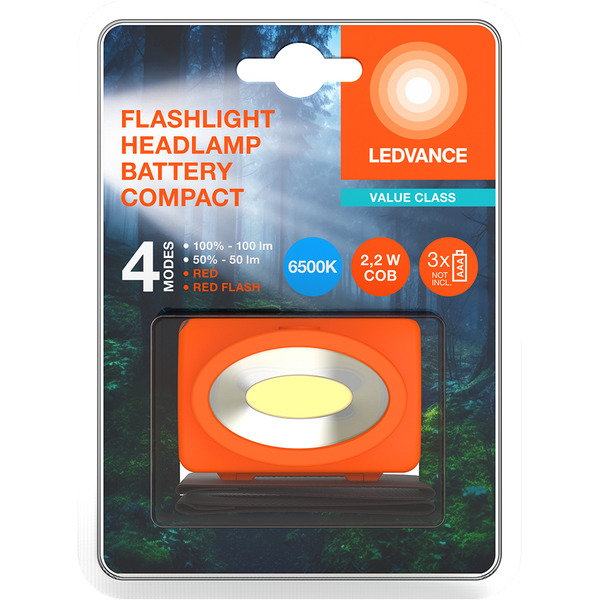 Фонарь налобный  LEDVANCE FLASHL HEADL BTRY