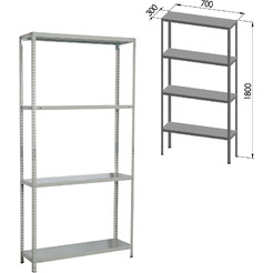 Стеллаж Brabix Ms Kd-185/30/70-4 291112
