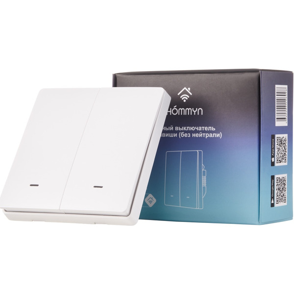 Выключатель HOMMYN SWZBNN02W (без нейтрали)